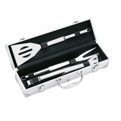 Midocean Asador Aluminium Bbq Tool Set (Pack Of 3) Silver (One Size) from B&Q