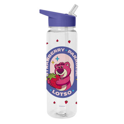 Toy Story Strawberry Paradise Lotso Plastic Water Bottle Transparent/purple (24Cm X 7Cm X 7Cm) from B&Q