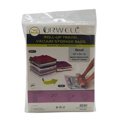  - Orwell Roll-Up Travel Vacuum Storage Bags Small 40 X 60Cm 2Pk One Colour (One Size)