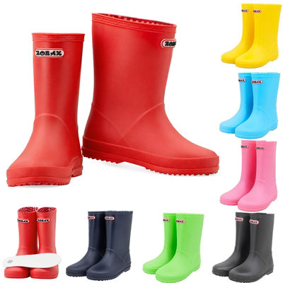 B&Q -  Child Kids Rain Boots Wellington Junior Wellies Waterproof Red (Eu 29 / 11 Uk Child)