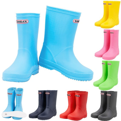 B&Q -  Child Kids Rain Boots Wellington Junior Wellies Waterproof Sky Blue (Eu 23 / 5 Uk Child)