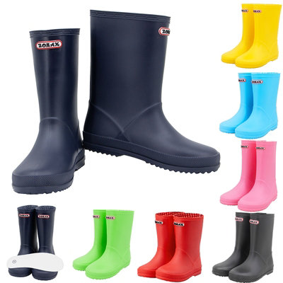B&Q -  Child Kids Rain Boots Wellington Junior Wellies Waterproof Navy Blue (Eu 23 / 5 Uk Child)