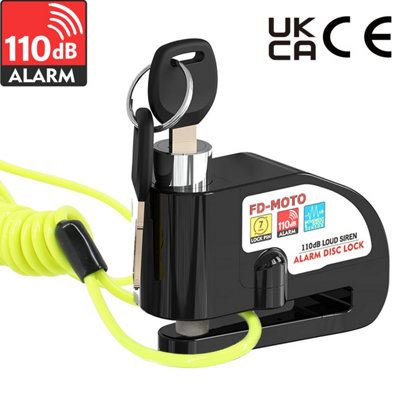 Fd-Moto Ukca & Ce Approved Motorcycle Brake Alarm Disc Lock Motorbike 7mm Black from B&Q