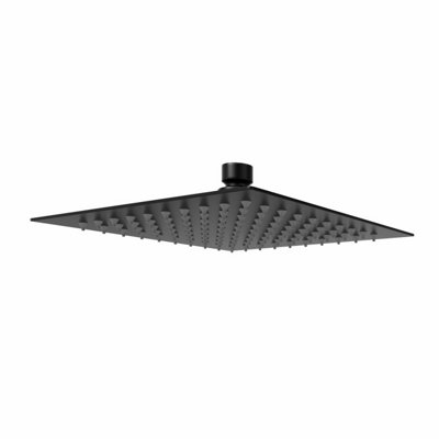 SunDaze Bathroom Square Overhead Fixed Shower Head Matt Black 200mm from B&Q