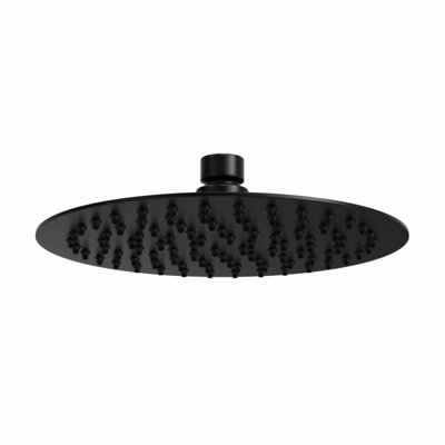 SunDaze Bathroom Round Overhead Fixed Shower Head Matt Black 200mm from B&Q
