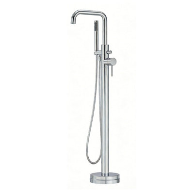 SunDaze Chrome Freestanding Bath Filler Shower Mixer Tap With Hand Shower HeadFloor Mounted from B&Q
