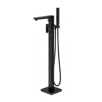 SunDaze Coe Matt Black Freestanding Bath Filler Shower Mixer Tap With Hand Shower Head from B&Q