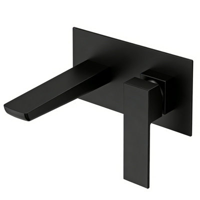 SunDaze Matt Black High-Rise Bath Filler Shower Mixer Tap Wall Mounted from B&Q