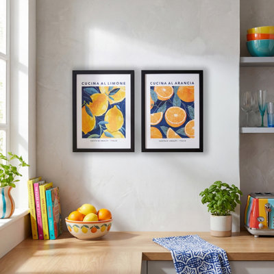 Arthouse Citrus Fruit YellowOrange & Green Wall ArtSet Of 2 (H)40Cm X (W)30Cm from B&Q