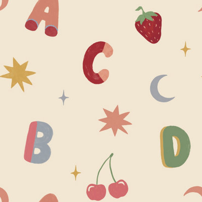 Arthouse Alphafruit Blush Pink & Sage Wallpaper - Image 5