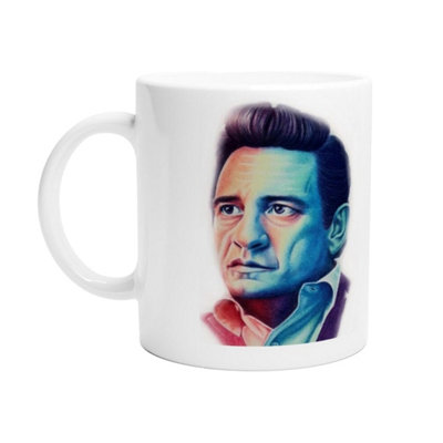 Johnny Cash Guitar Mug White (One Size) from B&Q