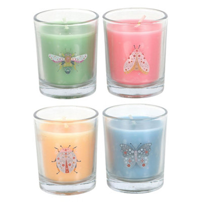 Something Different Mandarin & Bergamot Floral Bug Scented Candle (Pack Of 4) Multicoloured (One Size) from B&Q