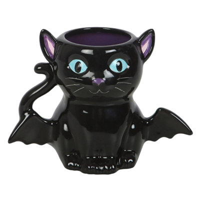  - Something Different Cute And Creepy Bat Cat Mug Black (One Size)