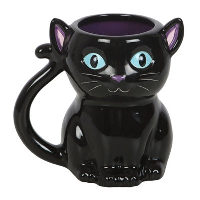  - Something Different Cute And Creepy Black Cat Mug Black (One Size)