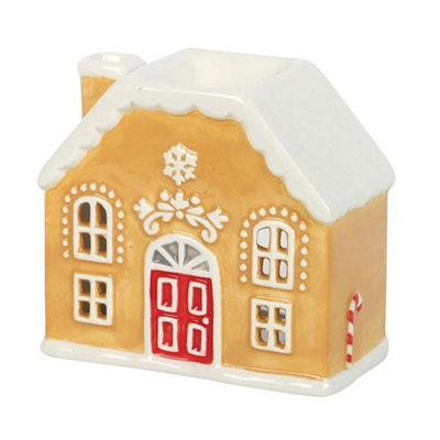 Something Different Candy Cane Gingerbread House Oil Burner Yellow/white/red (One Size) from B&Q