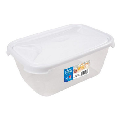 Wham Cuisine Rectangular Food Storage Box White Lid 3.6L One Colour (One Size) from B&Q