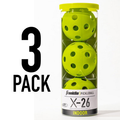 Franklin X-26 Indoor Pickleball Balls (Pack Of 3) Lime Green (One Size) from B&Q