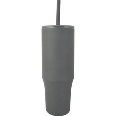  - Floso Brady Insulated 900Ml Mug With Straw Grey (One Size)