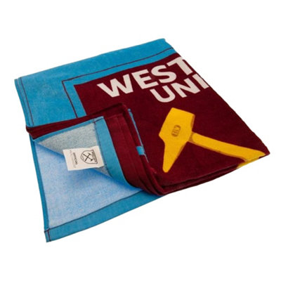 - West Ham United Fc Crest Beach Towel Claret/sky (One Size)
