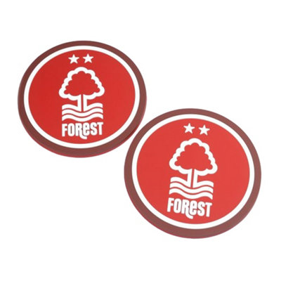 Nottingham Forest Fc Coaster Set (Pack Of 2) Red/white (One Size) from B&Q