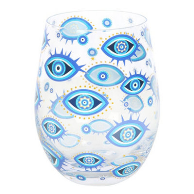 Something Different All Seeing Eye Printed Stemless Gl Transparent/light Blue/dark Blue (One Size) from B&Q