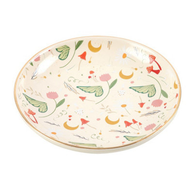 Something Different Fairy Folklore Trinket Dish White/green/orange (One Size) from B&Q