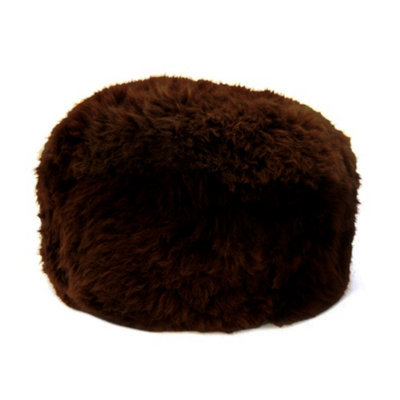 Eastern Counties Leather Sheepskin Pouffe Chocolate (One Size) from B&Q