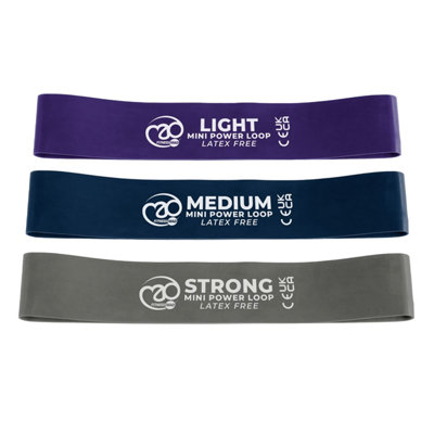  - Yoga-Mad Latex Free Resistance Band Set (Pack Of 3) Purple/blue/grey (One Size)