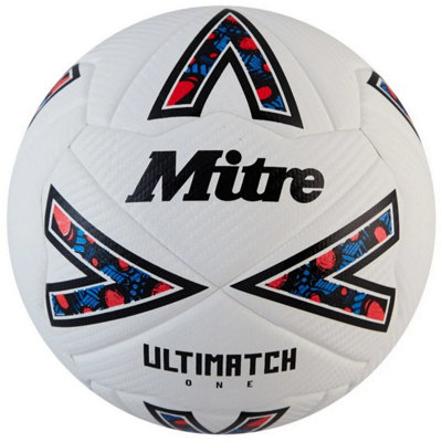 B&Q White/Black/Red Mitre Ultimatch One Football (4) Size 24