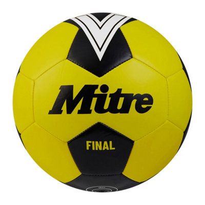 Mitre Final Logo Football Fluorescent Yellow/black (4) from B&Q