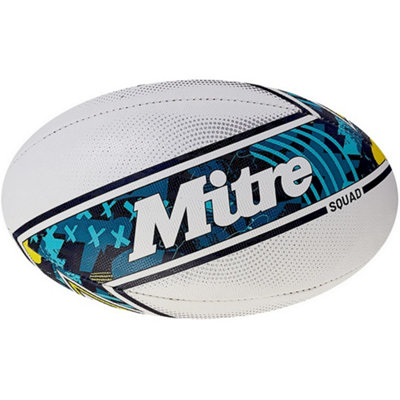 Mitre Squad Rugby Ball White/navy/teal (3) from B&Q