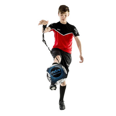  - Mitre Training Football Kick Trainer Black/cyan (One Size)
