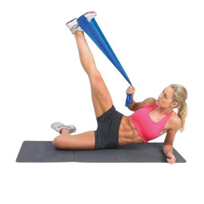  - Yoga-Mad Latex Free Resistance Band Blue (Medium)