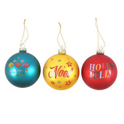  - Something Different Nostalgic Gl Christmas Bauble (Pack Of 3) Multicoloured (One Size)