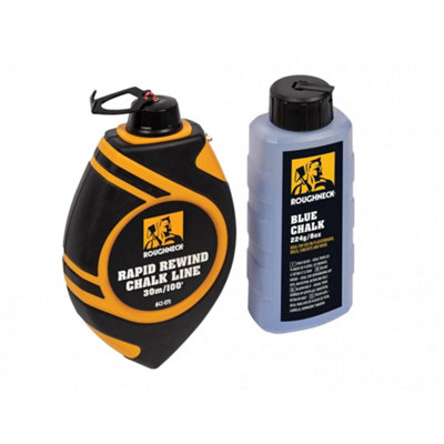 Roughneck Rapid Rewind Chalk Line Reel Set 30M Multi Colour (One Size) from B&Q