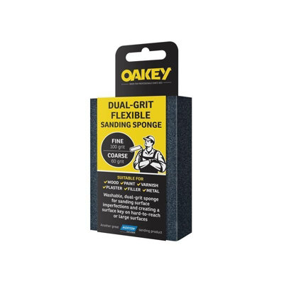 Oakey Dual-Grit Flexible Sanding Sponge Multi Colour (Fine/co) from B&Q