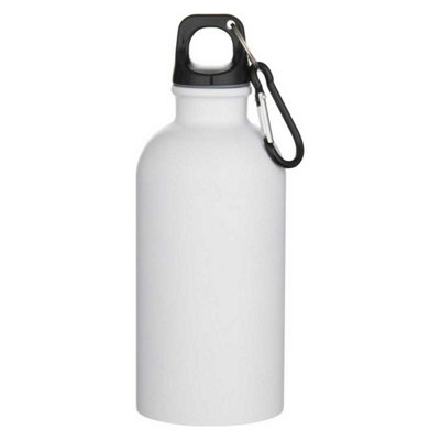 B&Q White Floso Oregon Matte Recycled Stainless Steel Carabiner Water Bottle (One ) 400Ml