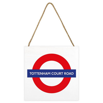  - Transport For London Tottenham Court Road Plaque White/red/blue (20Cm X 20Cm)