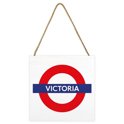  - Transport For London Victoria Plaque White/blue/red (20Cm X 20Cm)