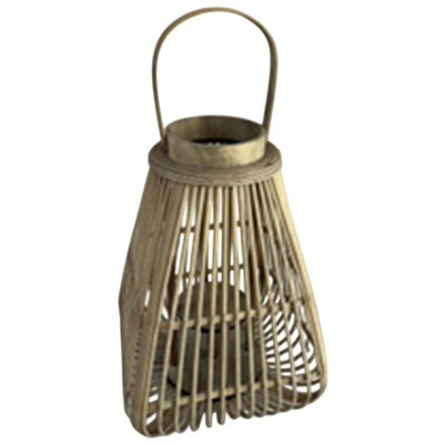 Hill Interiors Brown Peardrop Wicker Candle Lantern (40Cm X 29Cm X 29Cm) 40Cm