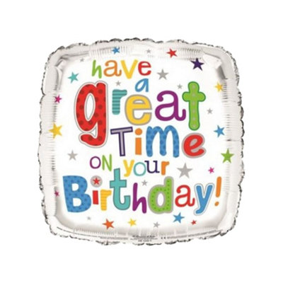 Simon Elvin Stars Happy Birthday Foil Balloon Silver/multicoloured (One Size) from B&Q