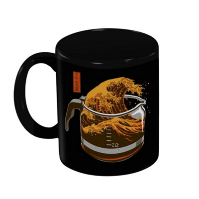 B&Q Threadless Coffee Wave 315Ml Mug Black (One Size)