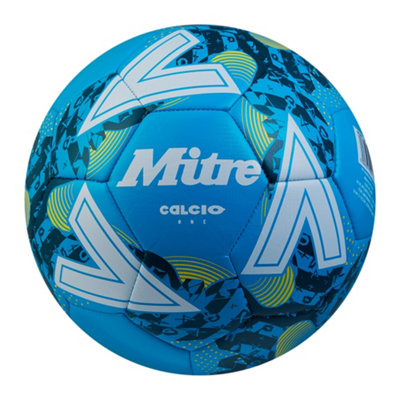 Mitre Calcio 24 Football Fluorescent Blue/white/tidal Teal (5) from B&Q