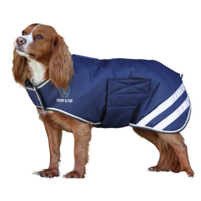 Digby & Fox Logo Waterproof Dog Coat Navy (Xxs)