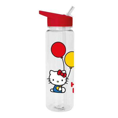 B&Q -  Balloons Plastic Water Bottle Transparent/red/yellow (24Cm X 7Cm X 7Cm)