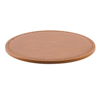 Midocean Posa Pu Round Coaster Brown (One Size) from B&Q