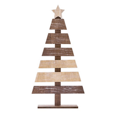 Midocean Puinen Wooden Christmas Tree Decoration Wood (One Size) from B&Q