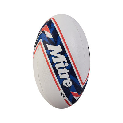 Mitre Unisex White Grid Rugby Ball In - Image 4