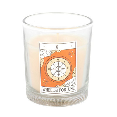 Something Different The Wheel Of Fortune Orange Tarot Vintage Candle White/orange (One Size) from B&Q