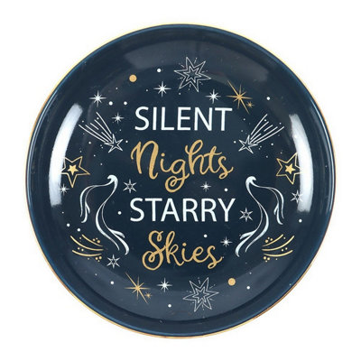 Something Different Starry Sky Trinket Dish Blue/white/gold (One Size) from B&Q